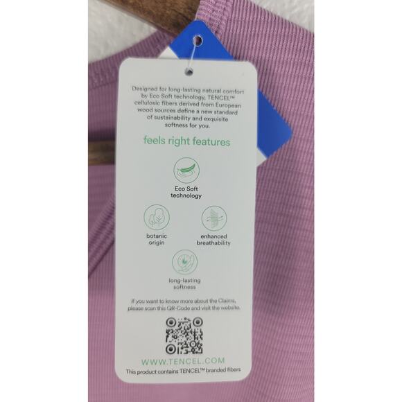 Seg'Ments Tencel Light Lavender Athletic Laying Long Sleeve Top L NWT - Picture 5 of 6